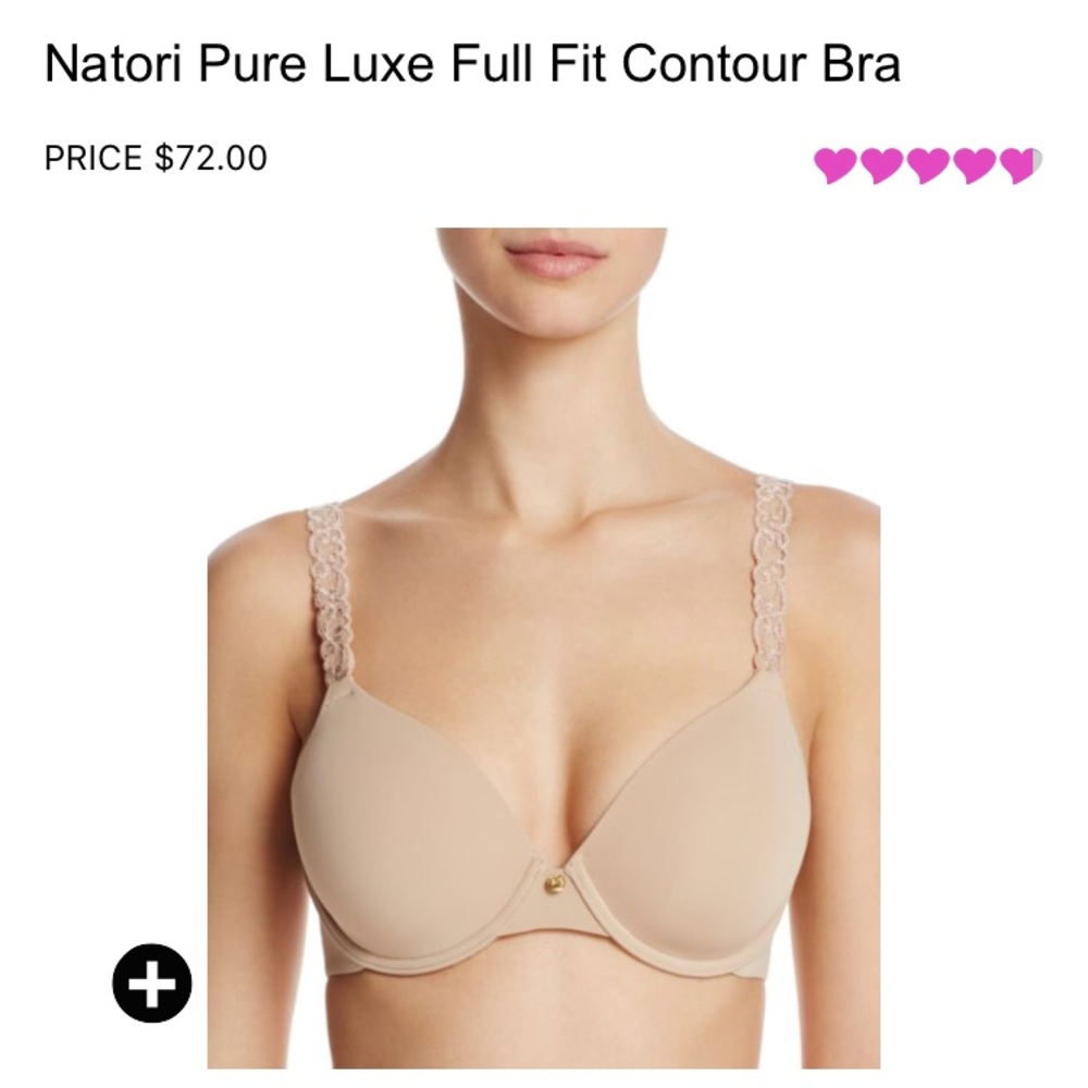 Natori Pure Luxe Full Fit t-shirt bra, 32DDD, nude